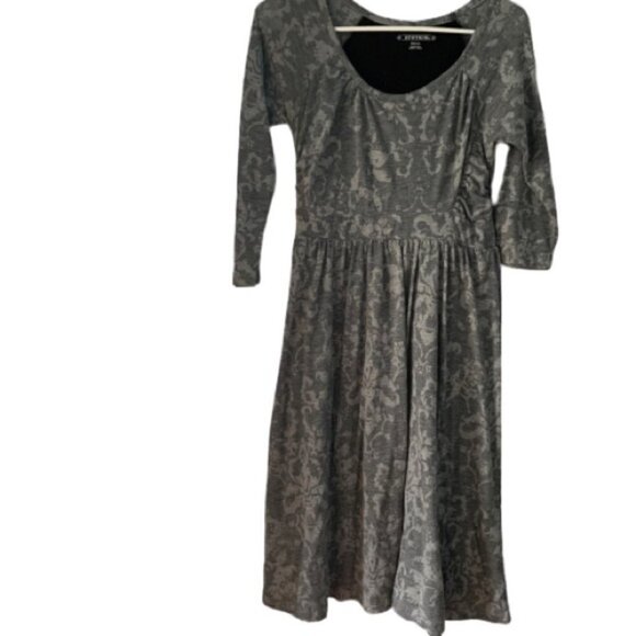 Stetson Darling Gray Burnout Jersey Mini Dress Size Small - Picture 2 of 6
